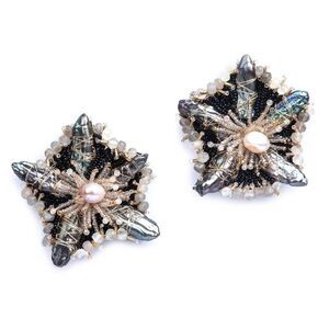 Deepa Gurnani Starfish Pearl New Clip On Earrings MSRP $395